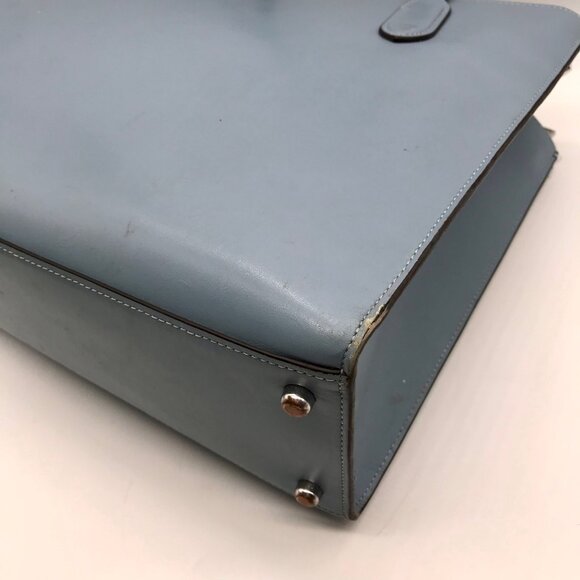 Coach Light Blue Leather Nina Tote Bag CR096 - Picture 8 of 11